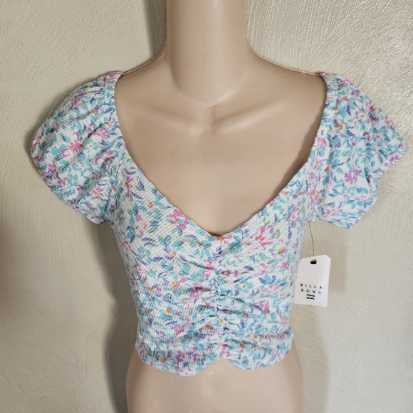 Billabong Pretty Sweet Knit Top Salt Crystal Size Women's Large 12 NEW - Picture 4 of 11